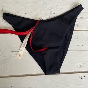 Left on Friday Jet Black Dip Bikini Bottom NWT sz L